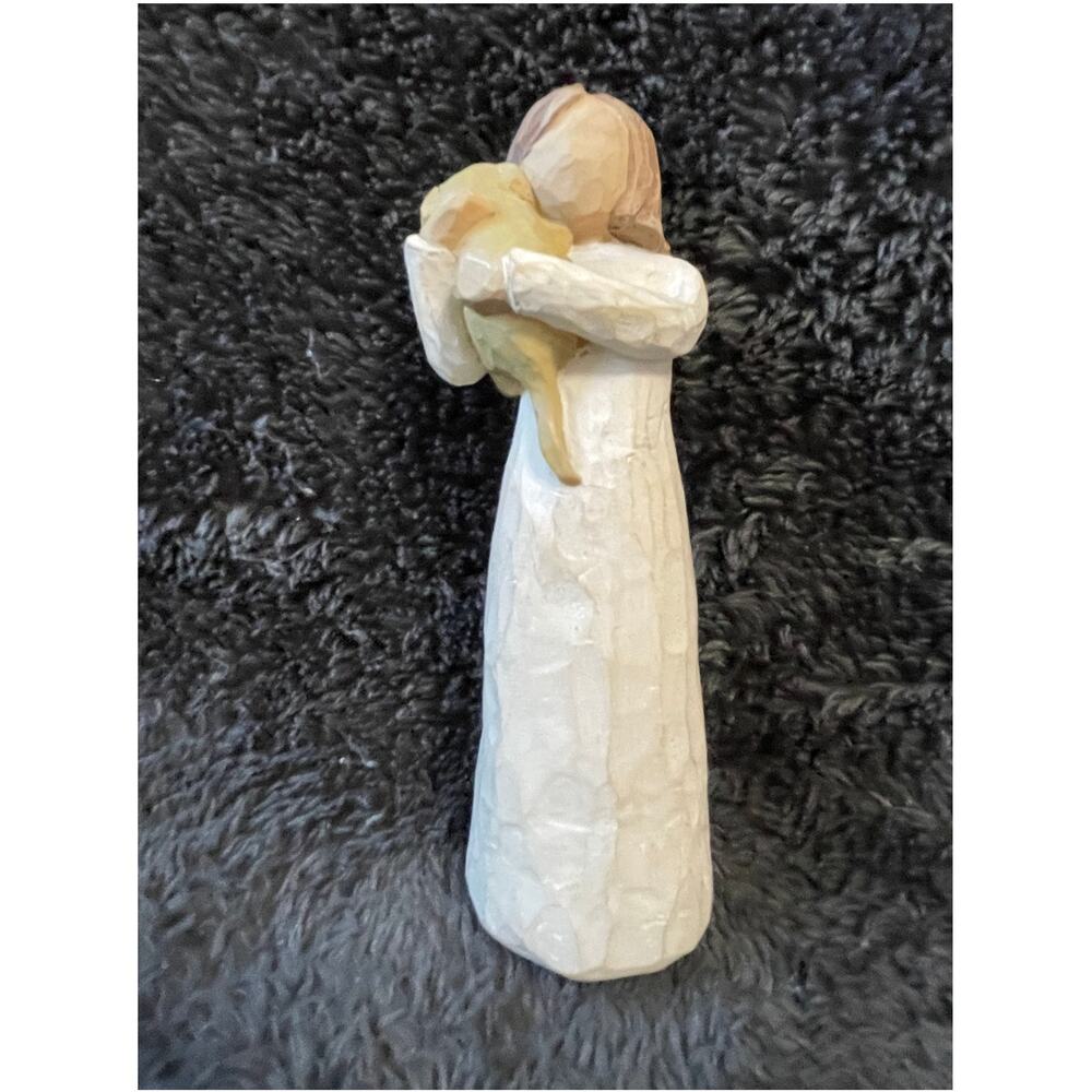 Willow Tree Angel of Friendship Hugging Dog Puppy(missing wings)